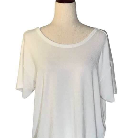 Rag and Bone The Knit Open Back Tee Shirt in White | Size M - Picture 6 of 9